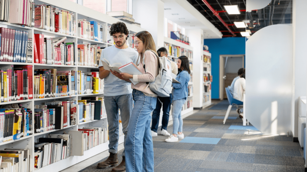 Students in a University Bookstore