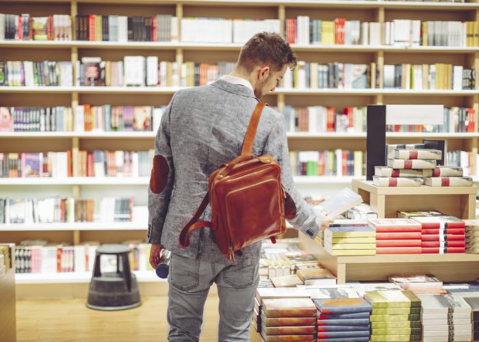 Student in bookstore