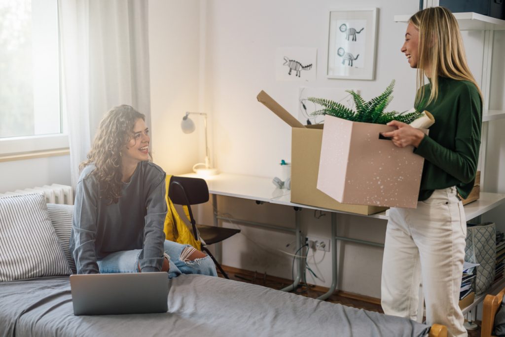 Students in dorm room